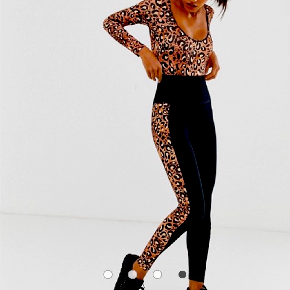 ASOS leopard leggings and body exercise set